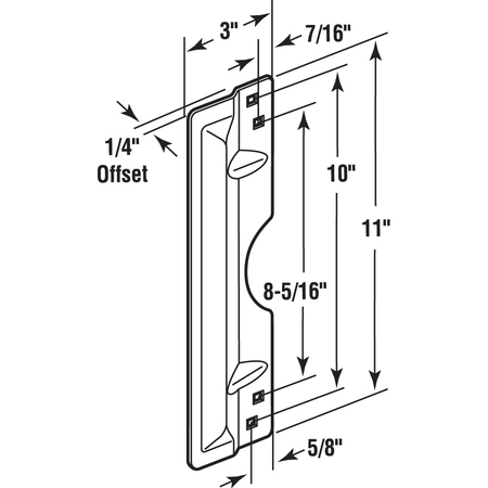 Prime-Line Steel Latch Guard Plate Cover for Out-Swinging Doors, Gray 1 Set U 9503